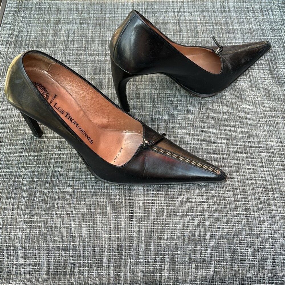 Vintage leather pointed toe heel